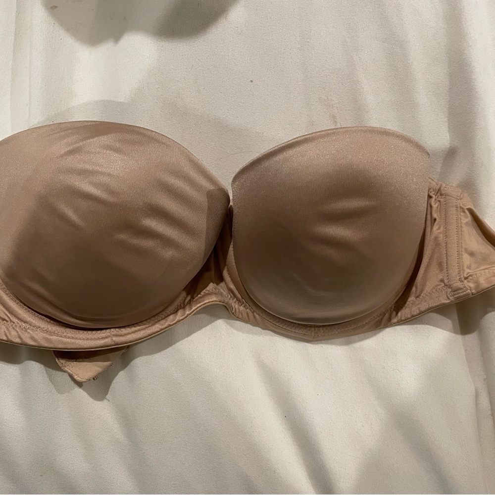 Beige strapless bra